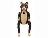 Hinged Black & White Cat Birdhouse