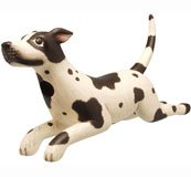 Leaping Black/White Spotted Dog Birdhouse