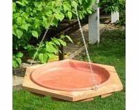 Hanging 17 inch Bird Bath â€“ Classic Red Cedar