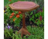 Pedestal Bird Bath â€“ Classic Cedar - With Post