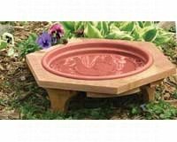 Bowl Bird Bath â€“ Mini Clay â€“ Western Red Cedar