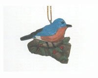 Bluebird with Holly Ornament