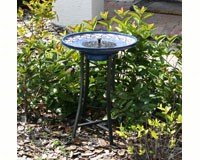 Stake Bird Bath â€“ Ceramic Mosaic â€“ Solar