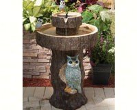 Owl Two-Tier Solar Fountain