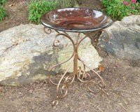 Stake Bird Bath â€“ Fiber Clay â€“ Red Color