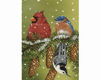Snowy Friends House Flag