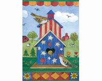 American Birdhouse House Flag