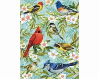 Bird Collage House Flag