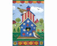 American Birdhouse Garden Flag