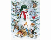 Woodland Snowman Garden Flag2