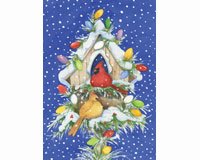 Cardinal Lights Garden Flag