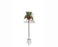 Rainbow Owl Rain Gauge on Stake