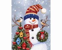 Snowman and Chickadees 550 piece Puzzle