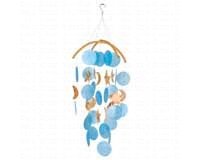 Dark Blue Capiz Chime w/ Moons & Stars