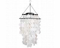 Capiz Solar Chime White Diamond